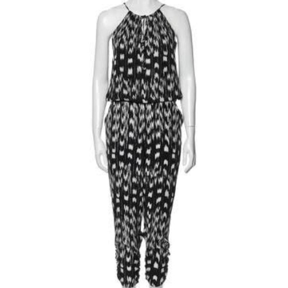Parker black and white silk jumpsuit - Picture 1 of 7